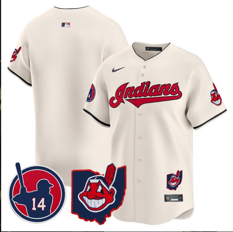 Men Cleveland Indians blank cream Vapor Limited 2024 Nike MLB Jersey